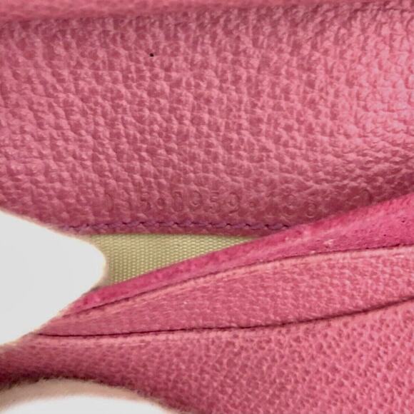 Authentic GUCCI Bamboo Two Tone Pink Kiss Lock Leather Trifold Compact Wallet - Picture 8 of 8